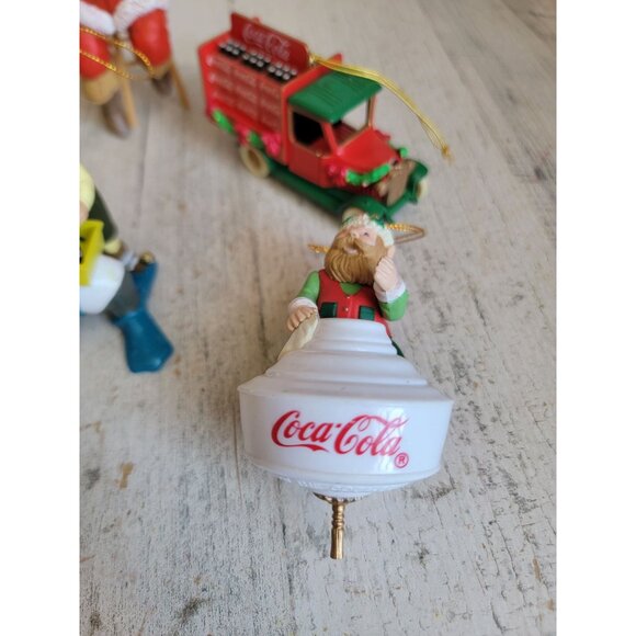Vintage coca cola delivery truck variety Santa elf walrus ornament Xmas set - Picture 5 of 8